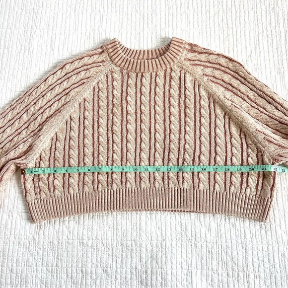 NWT TULAROSA Laney Cropped Pullover Pink Cable Knit Crewneck Sweater Size Small - Picture 12 of 14